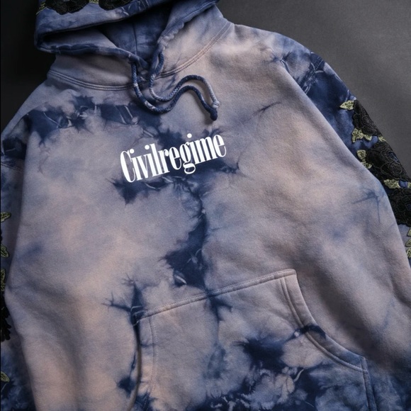 CIVIL REGIME PLUM MARBLE ROSE HOODIE - Picture 4 of 4